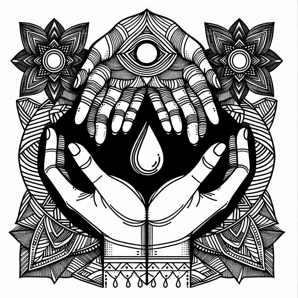 Additional praying hands coloring page 2