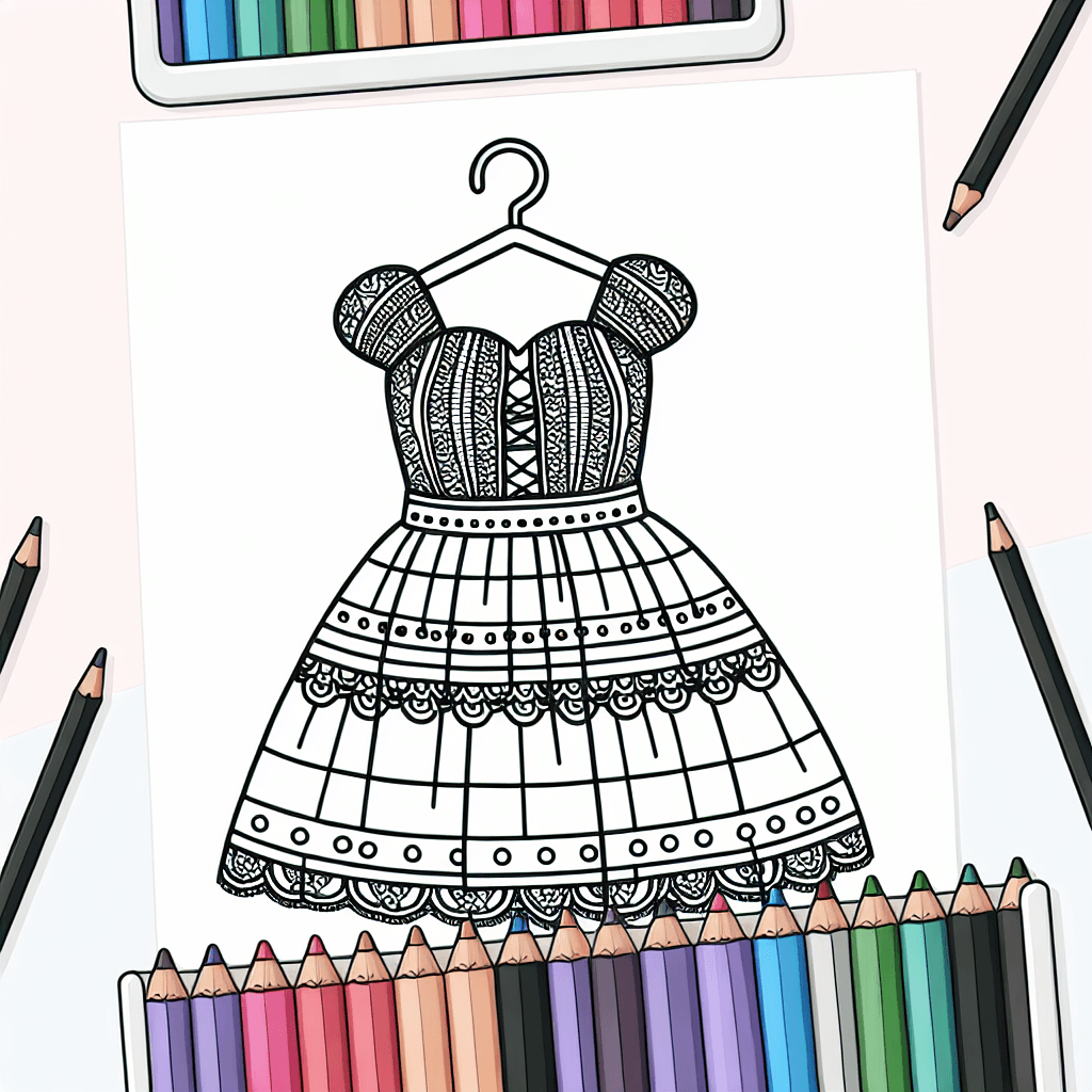 pretty dress coloring pages