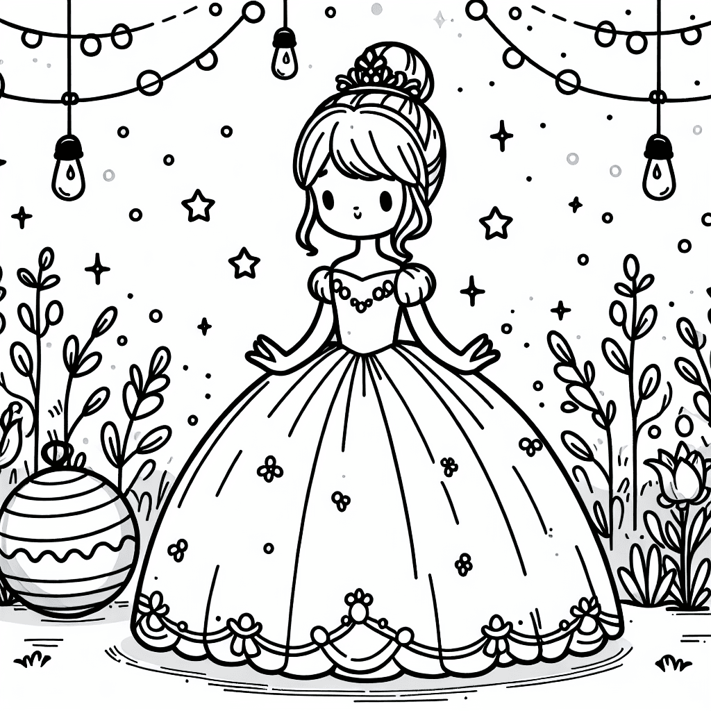 princess ball coloring pages