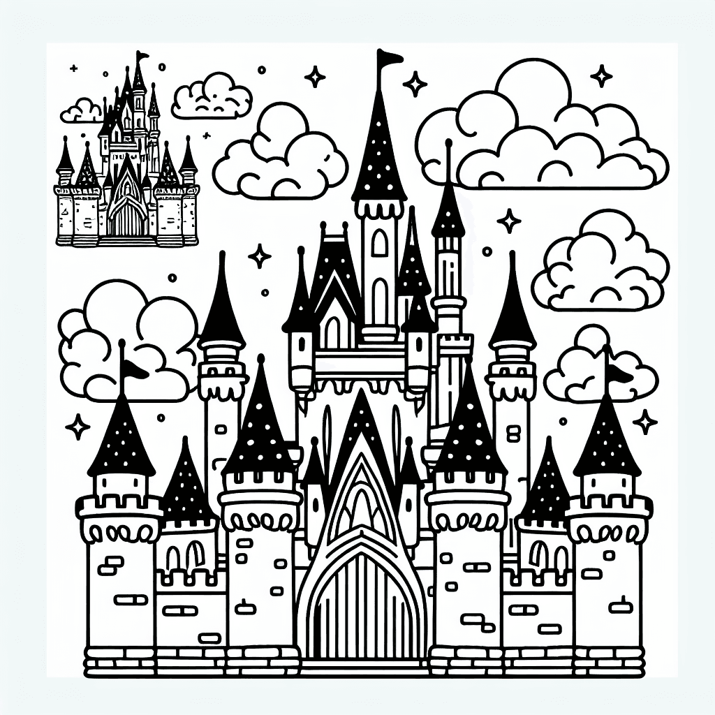 Additional princess castle coloring page 1