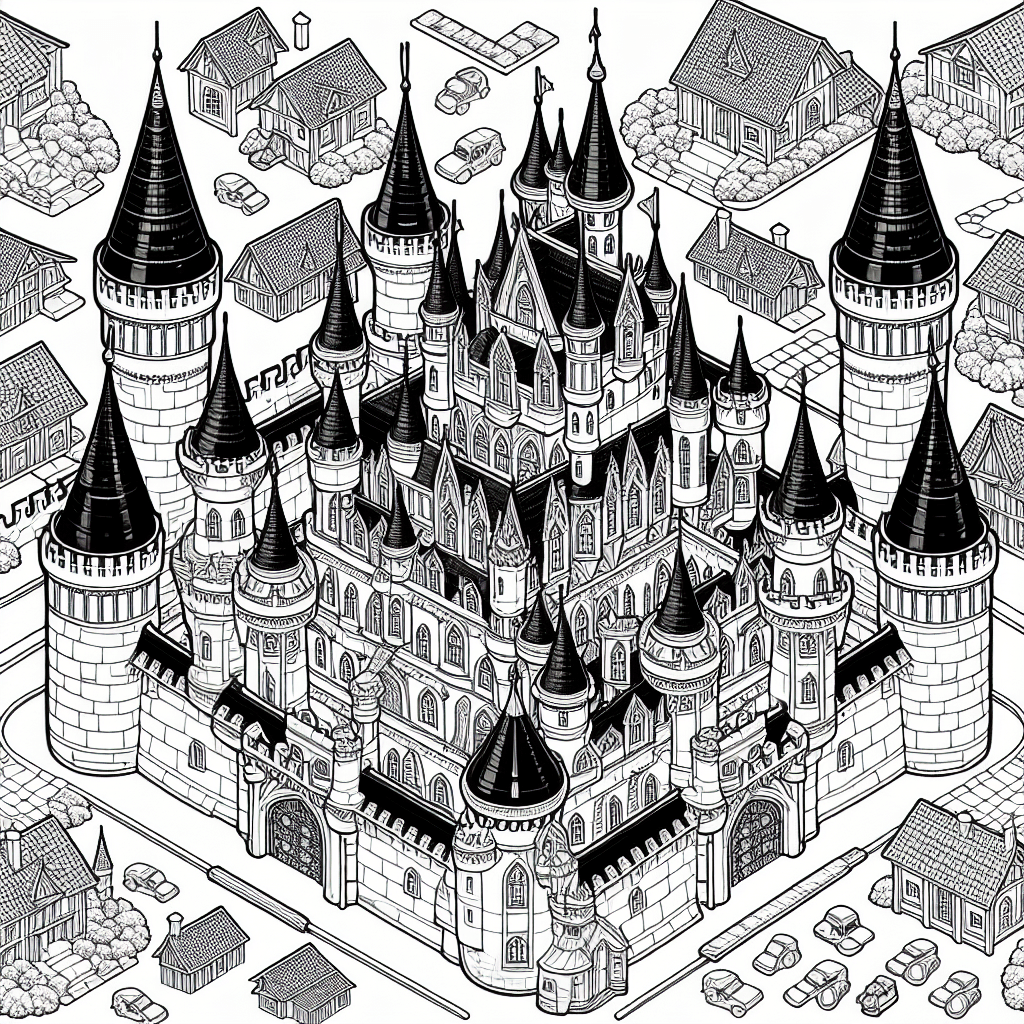 Additional princess castle coloring page 2