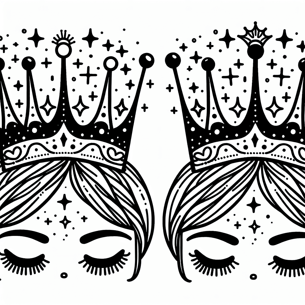 Additional princess crown coloring page 2