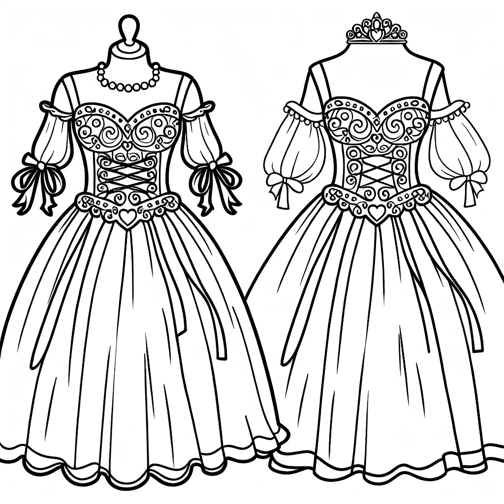 princess dress coloring pages