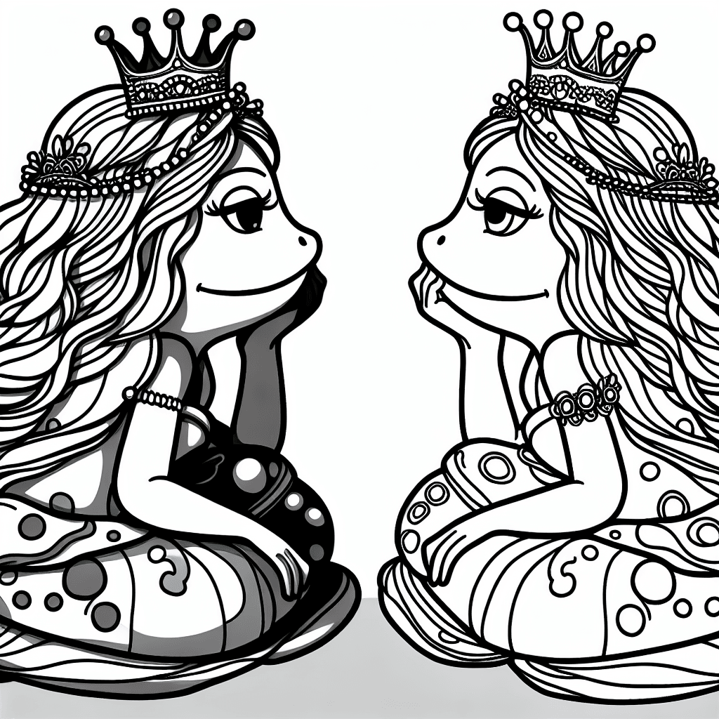 Additional princess frog coloring page 1