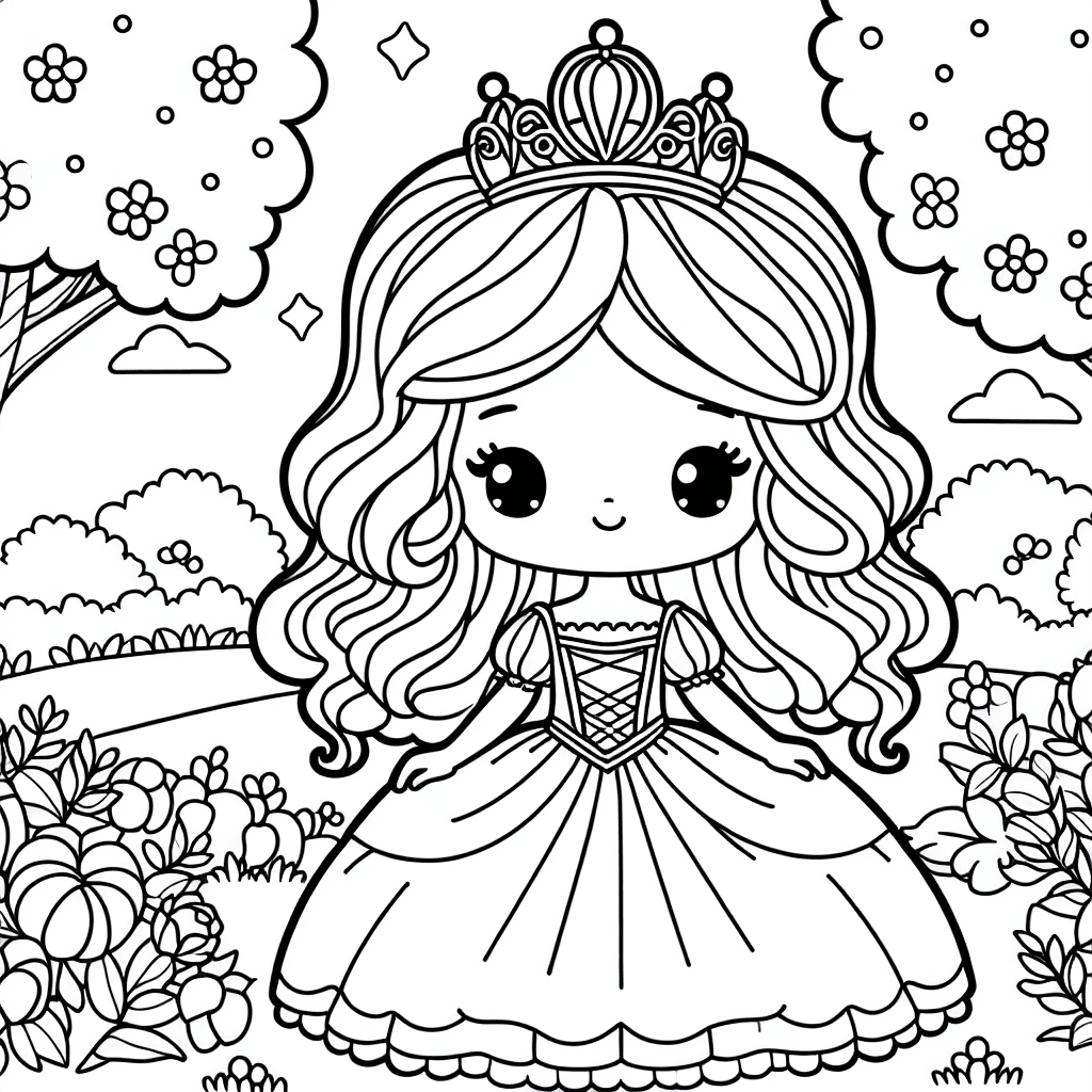 princess garden coloring pages