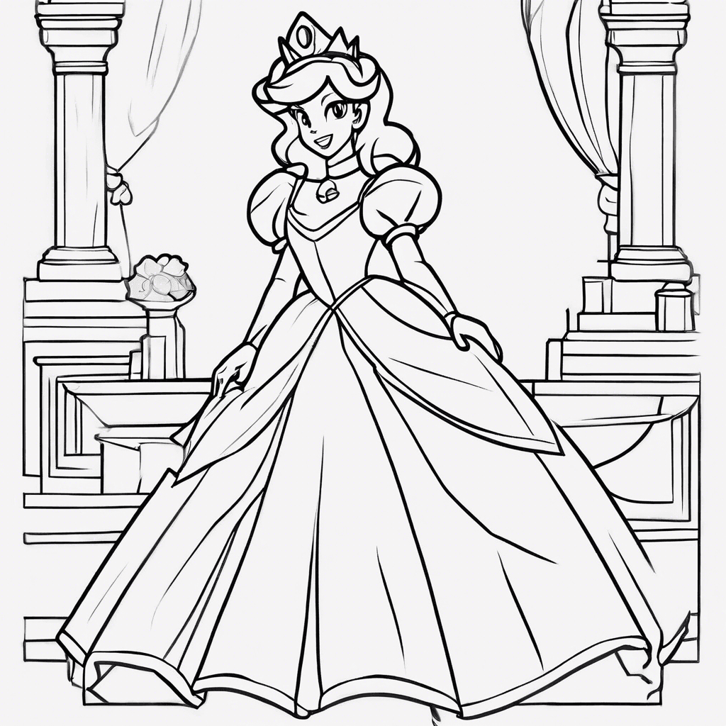 princess peach coloring pages