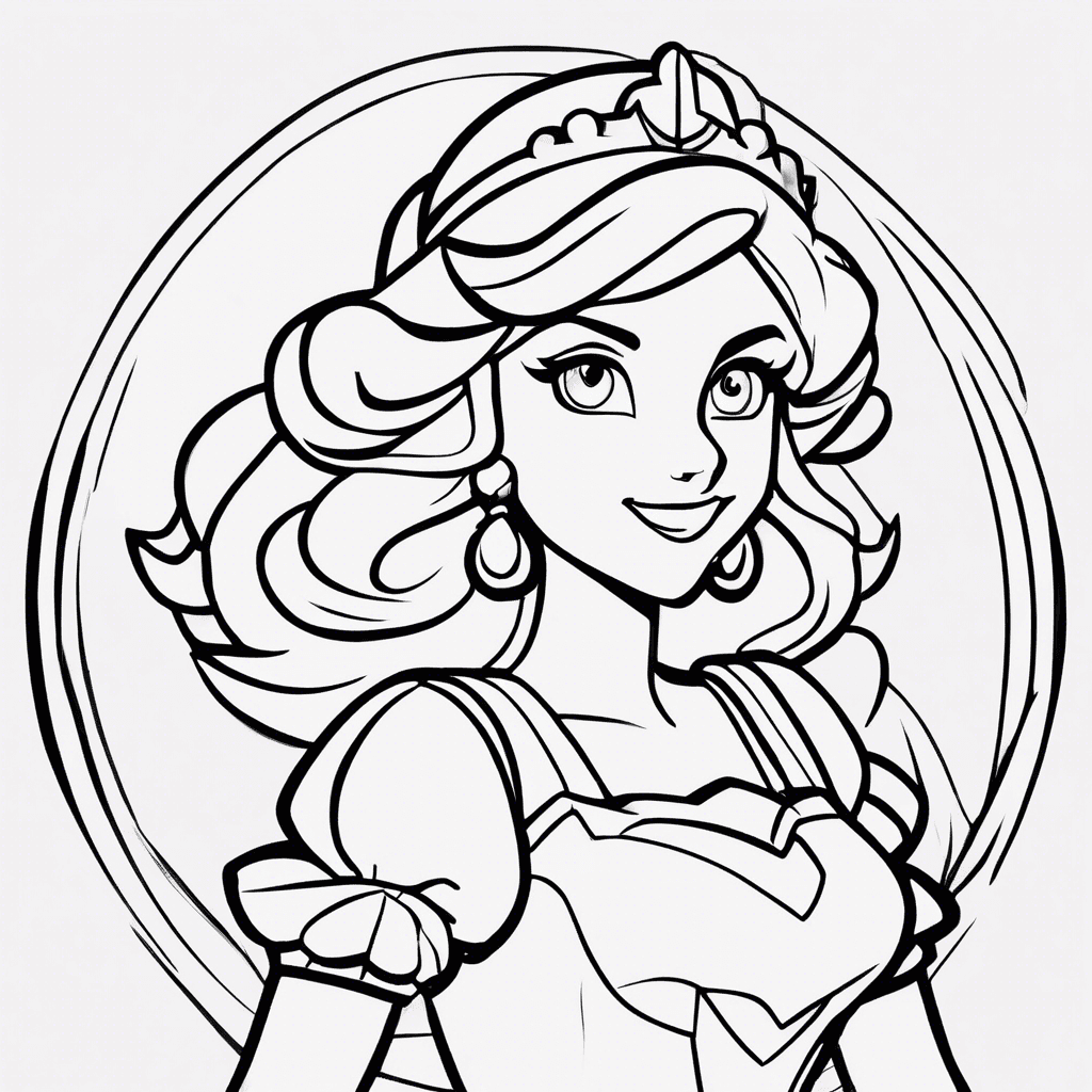 Additional princess peach coloring page 1