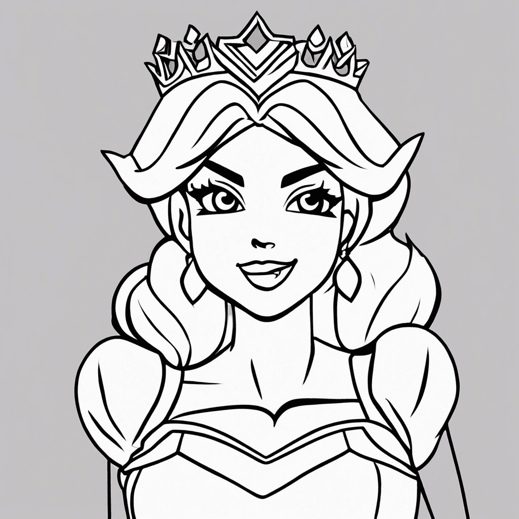 Additional princess peach coloring page 2