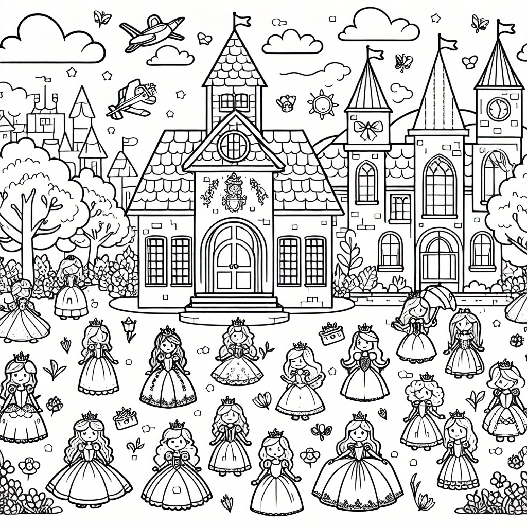 princess school coloring pages