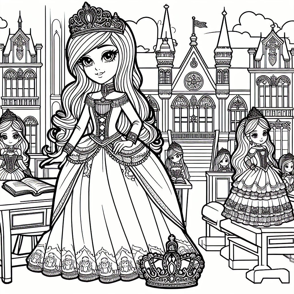 Additional princess school coloring page 1