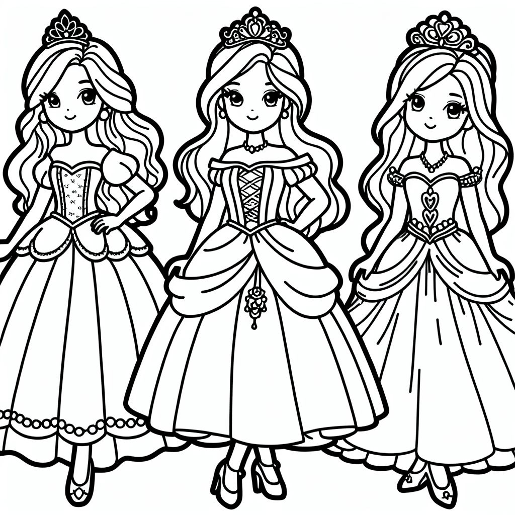 princesses coloring pages