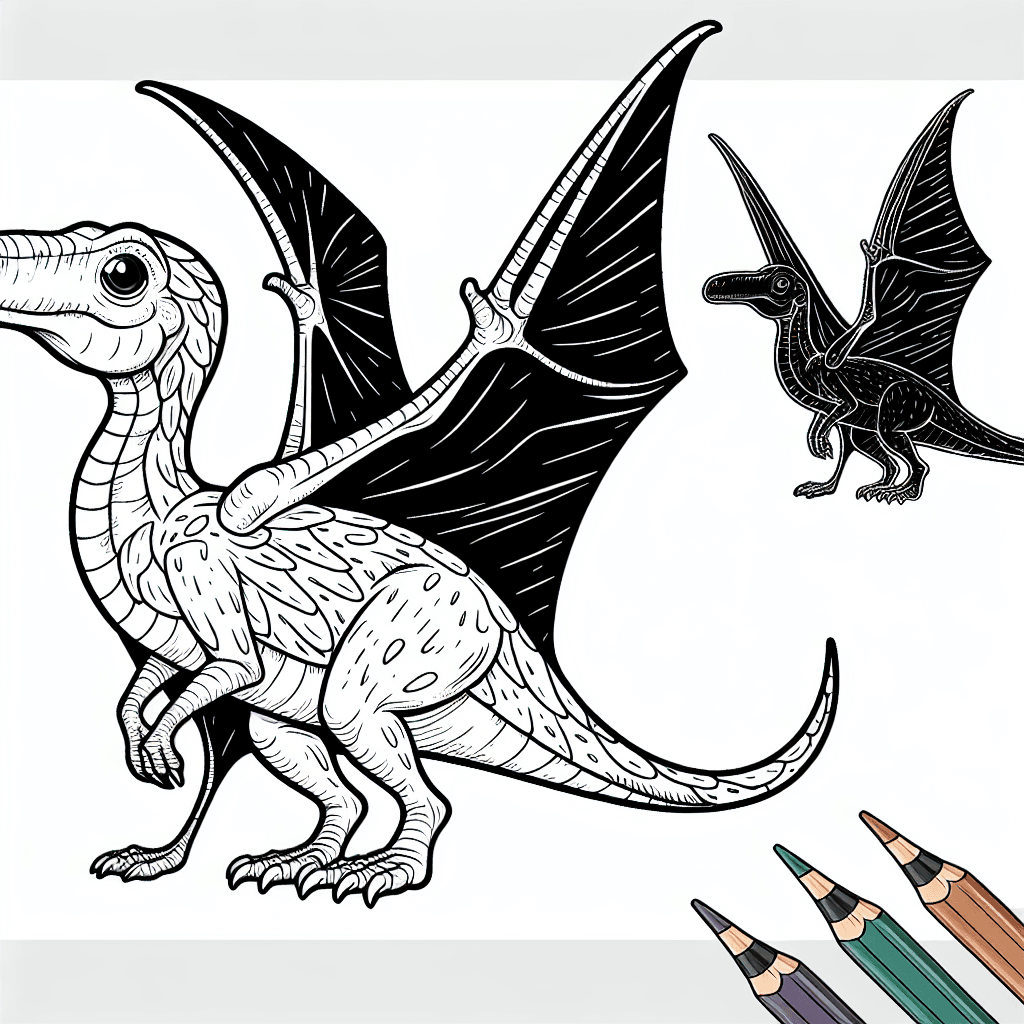 Additional pterodactyl coloring page 1