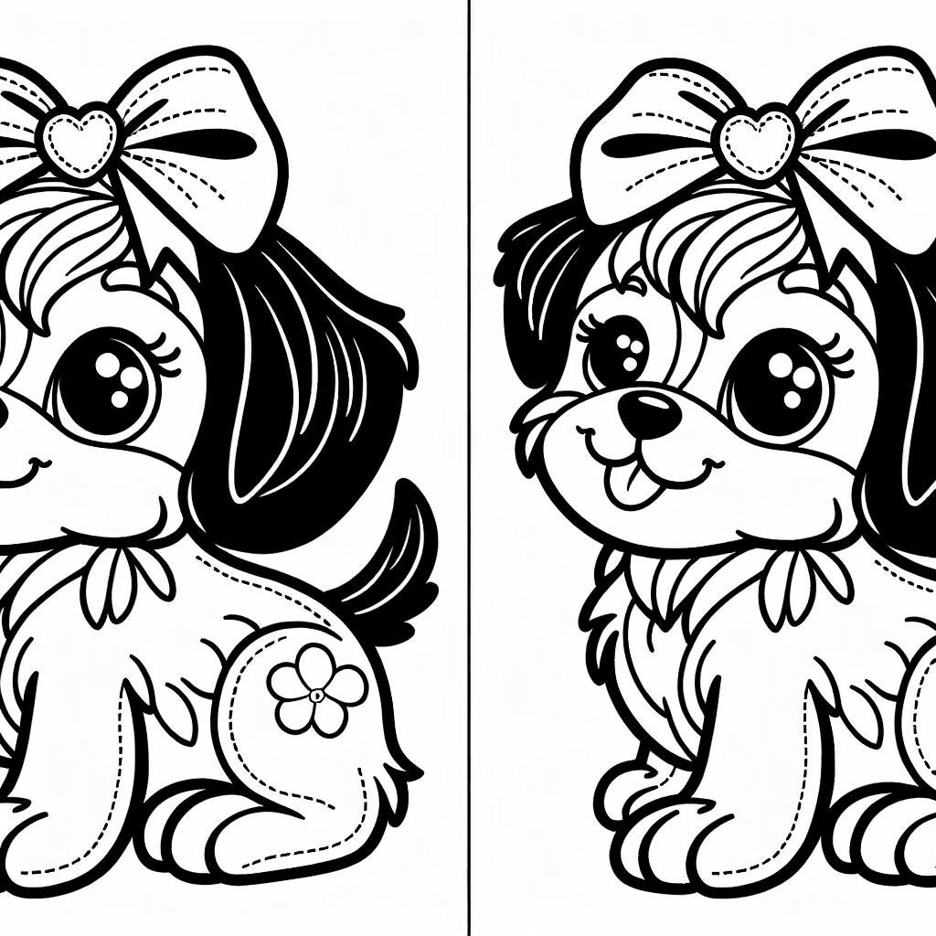 Additional puppy bow coloring page 1