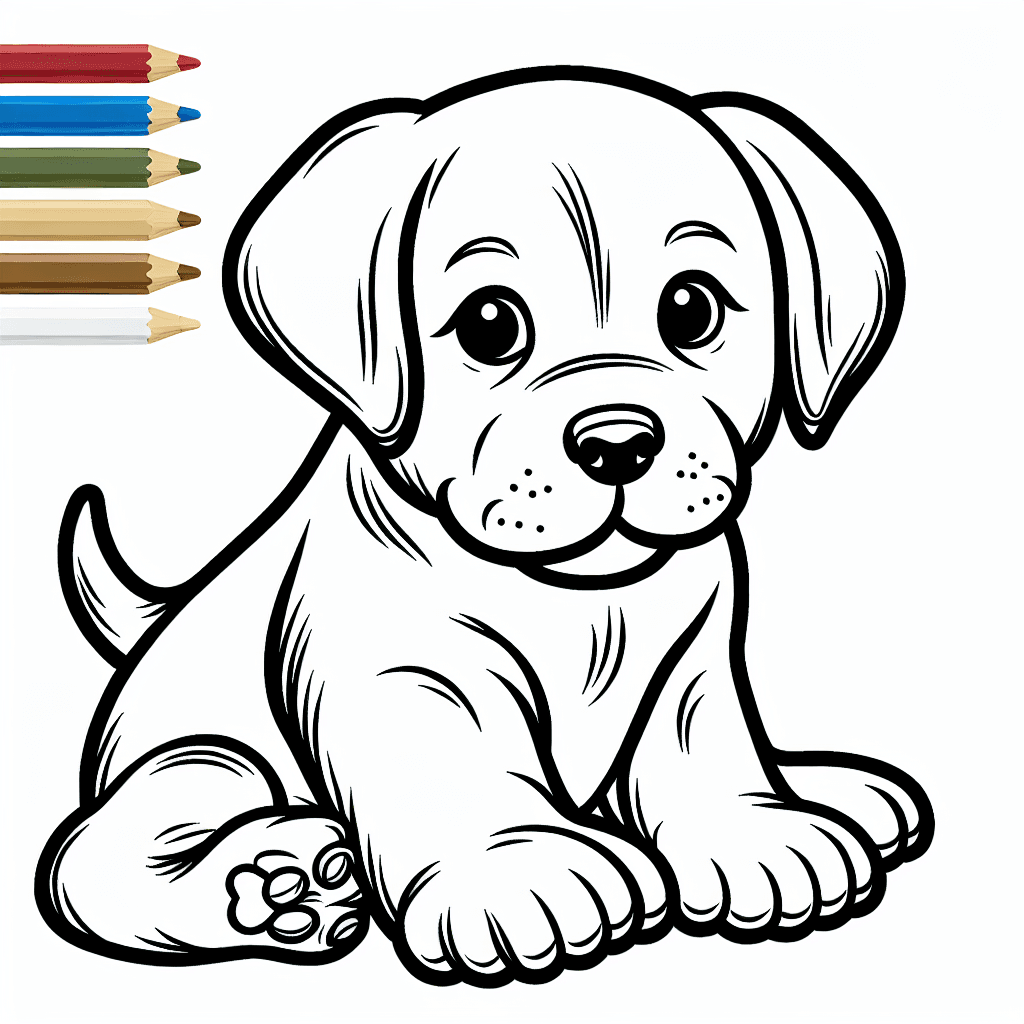 Additional puppy coloring page 1