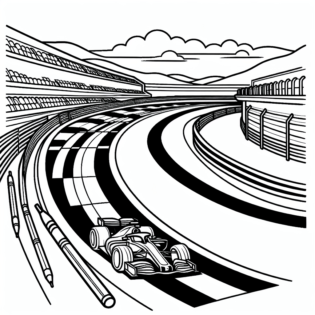 Additional race track coloring page 1