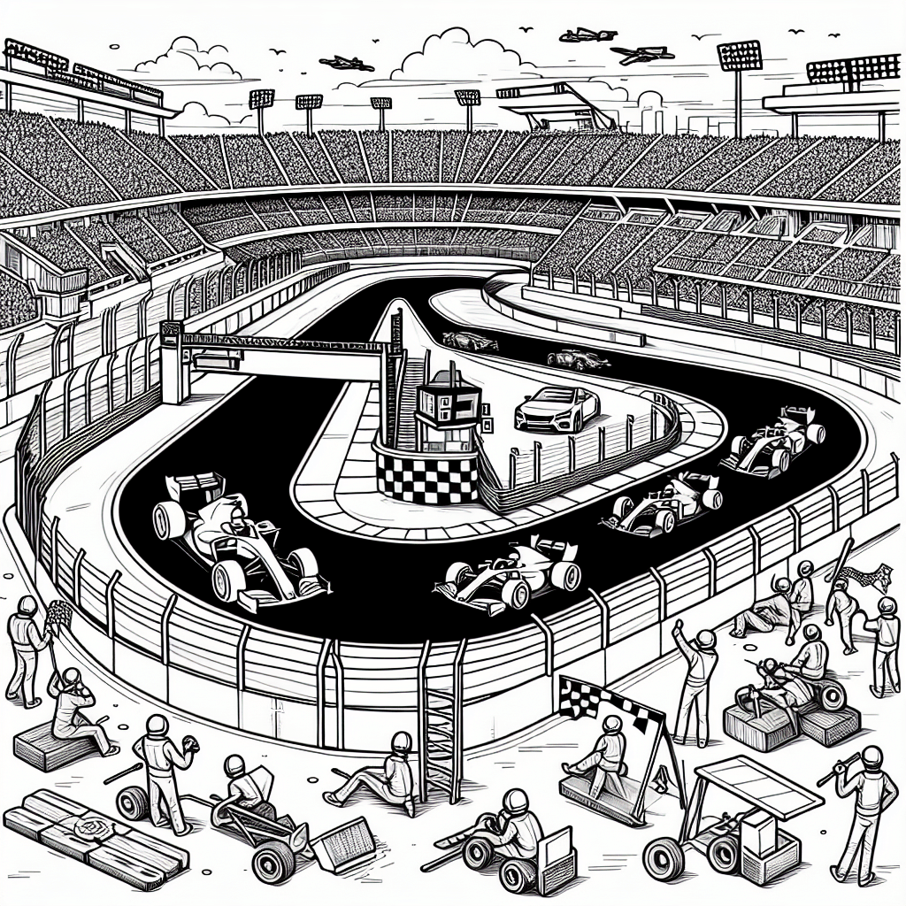 Additional race track coloring page 2