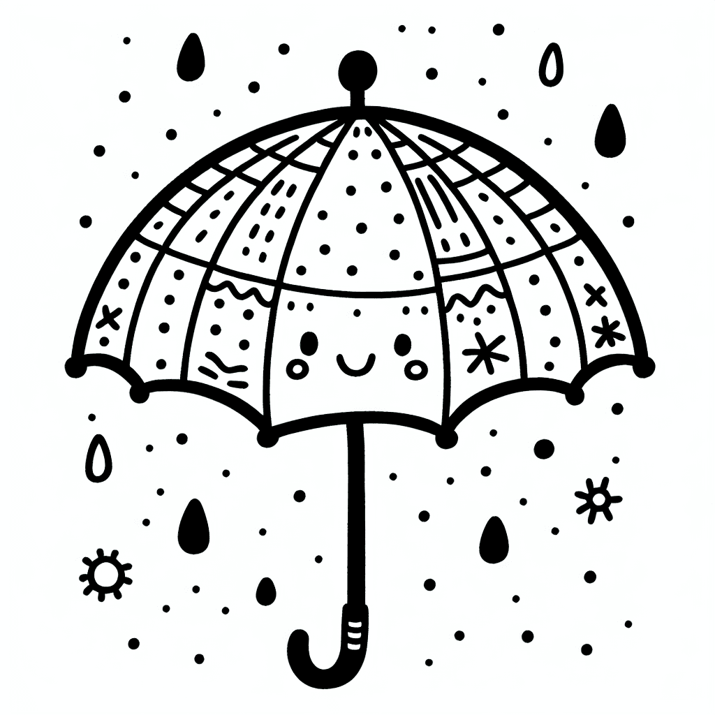 rain umbrella coloring pages