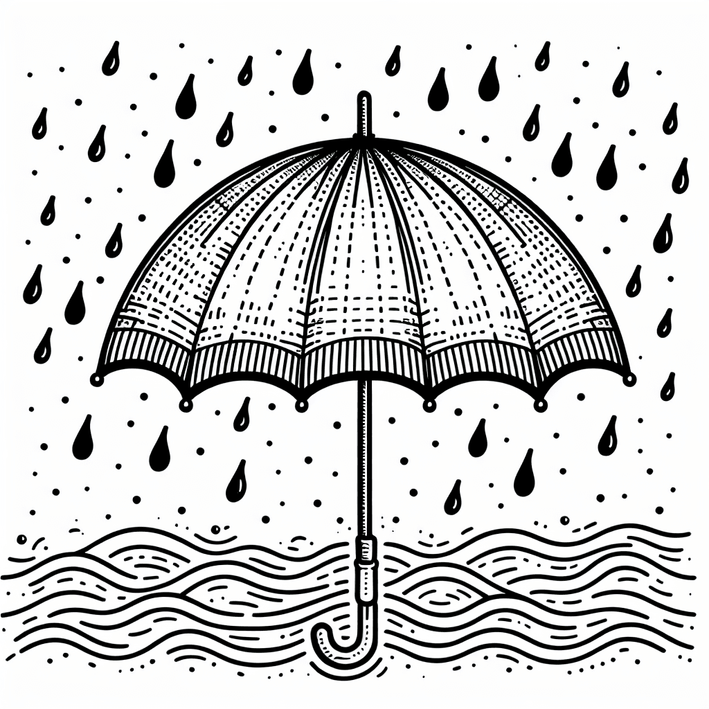 Additional rain umbrella coloring page 2