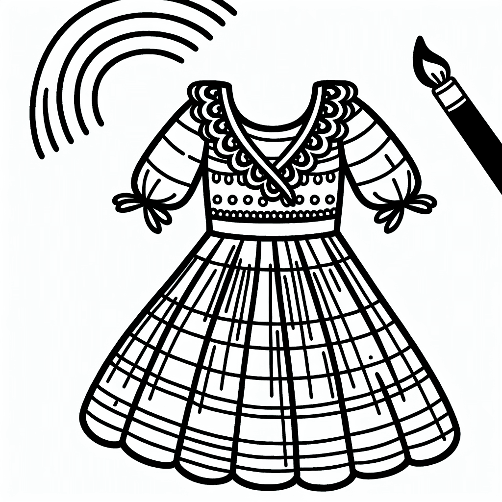 rainbow dress coloring pages