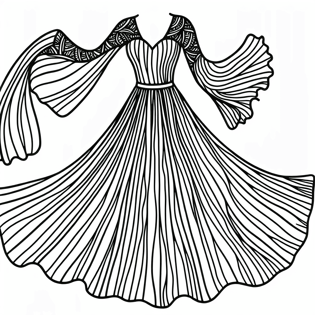 Additional rainbow dress coloring page 2