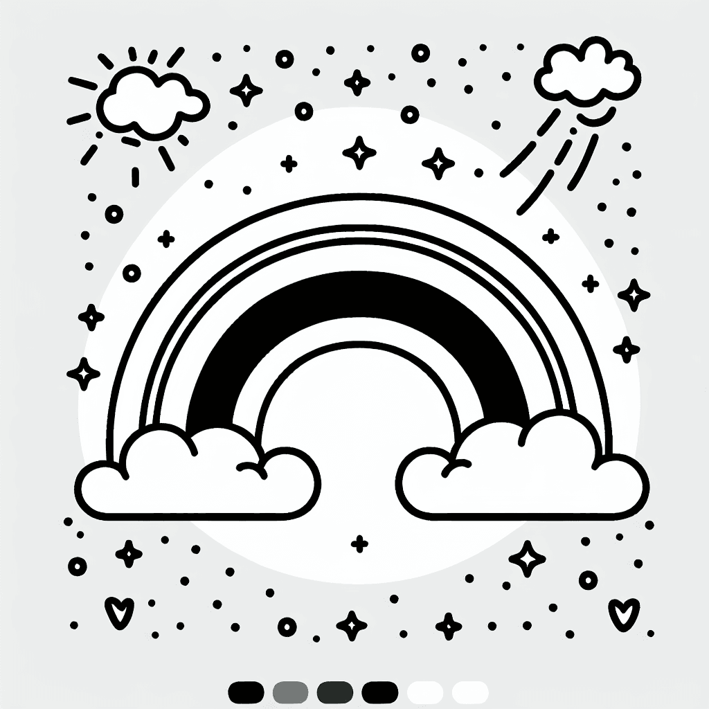 rainbow sky coloring pages