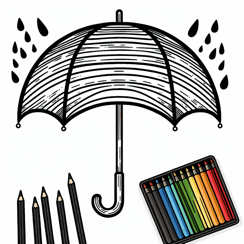 Additional rainbow umbrella coloring page 1