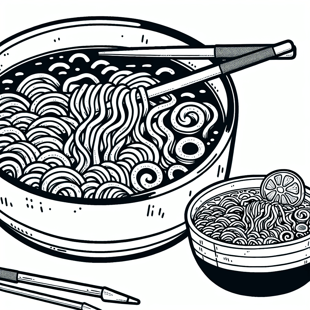 Additional ramen noodles coloring page 1