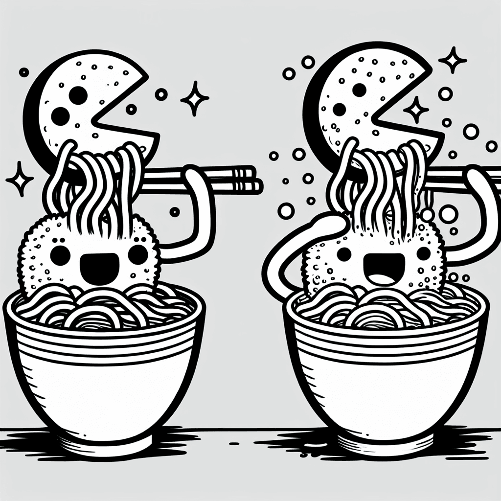 Additional ramen noodles coloring page 2