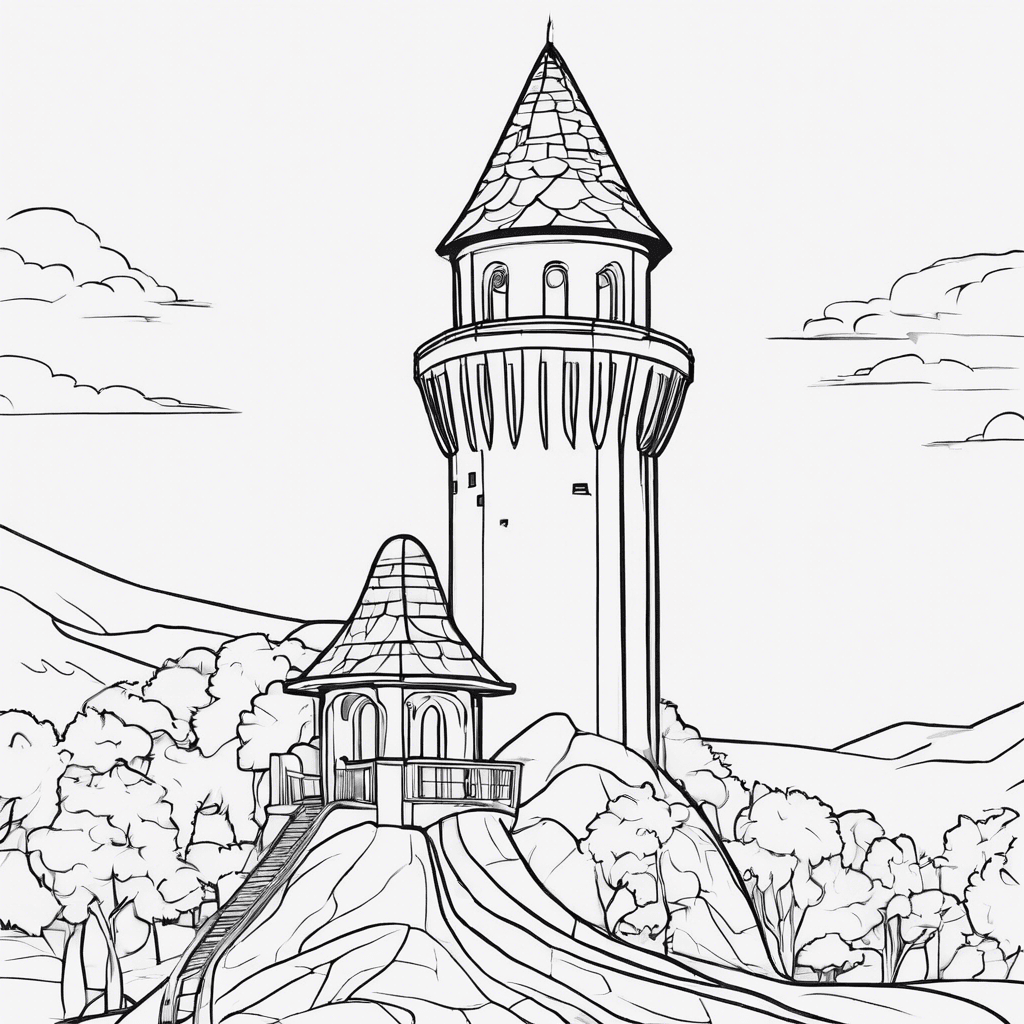 Additional rapunzel tower coloring page 1