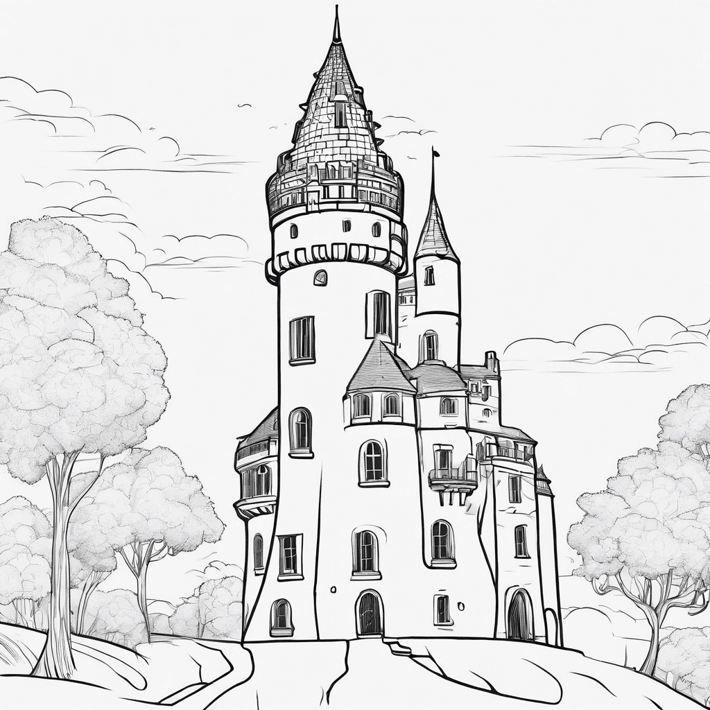 Additional rapunzel tower coloring page 2