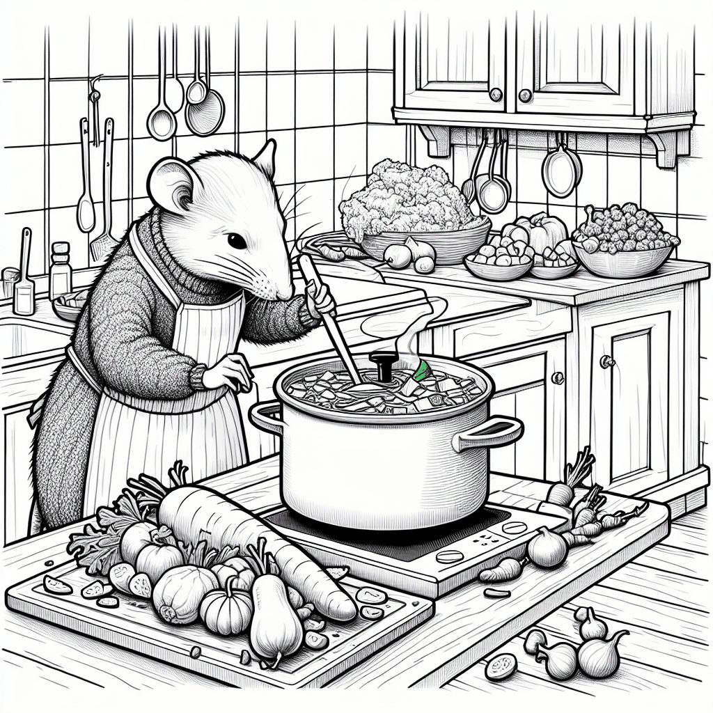 Additional ratatouille coloring page 2