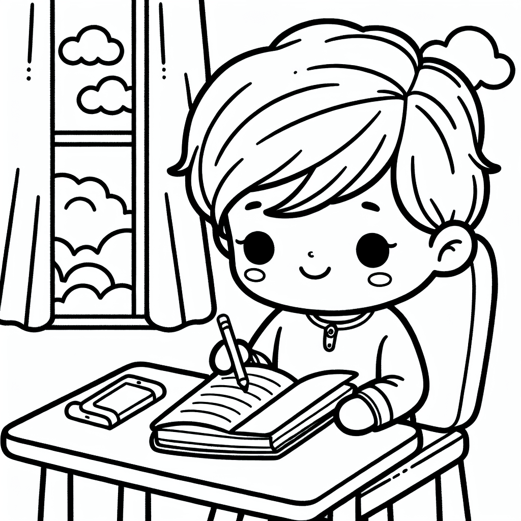 reading book coloring pages