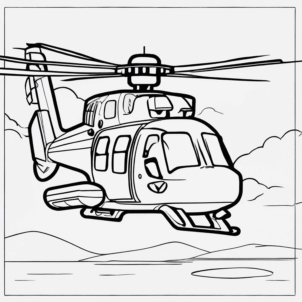 Additional rescue helicopter coloring page 1