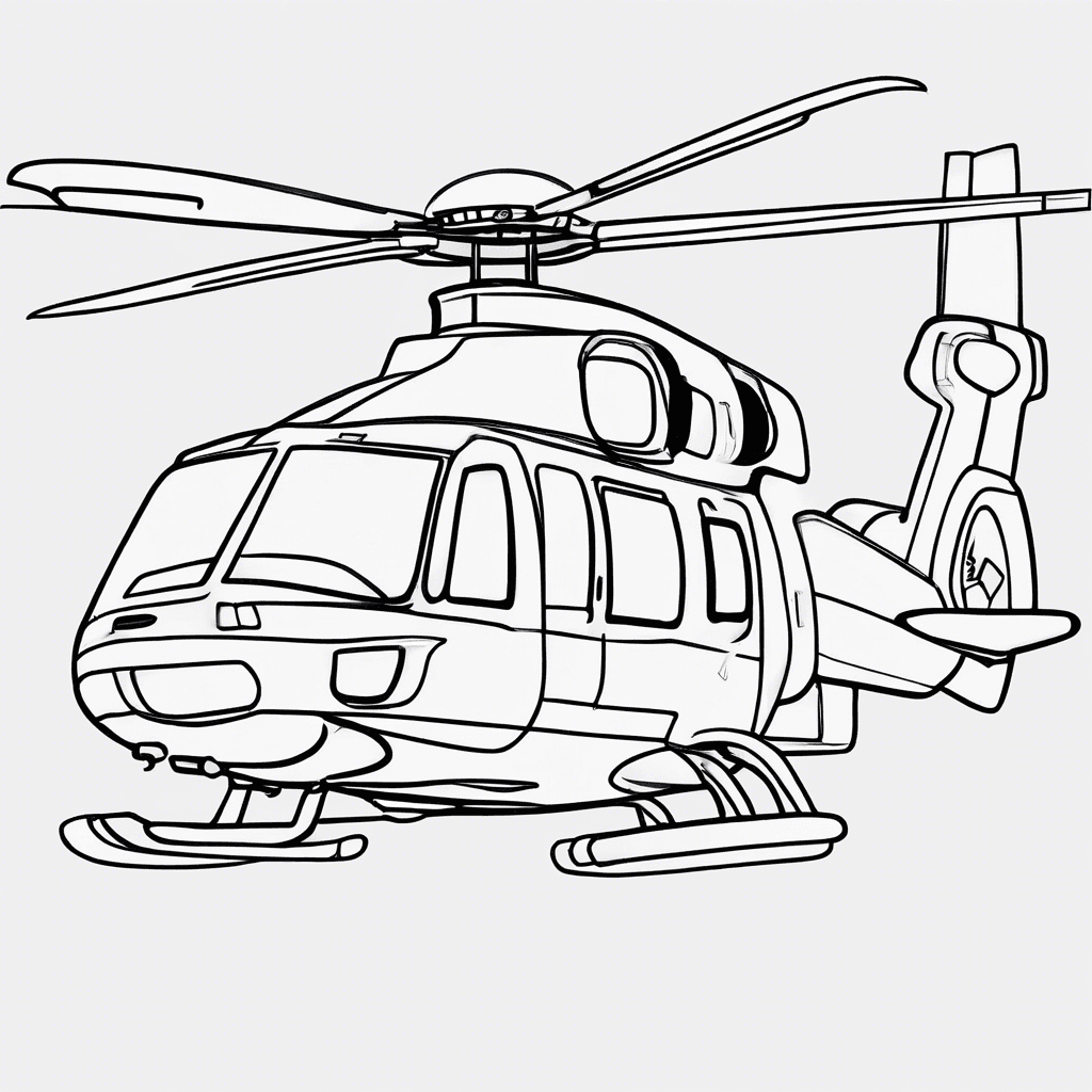 Additional rescue helicopter coloring page 2