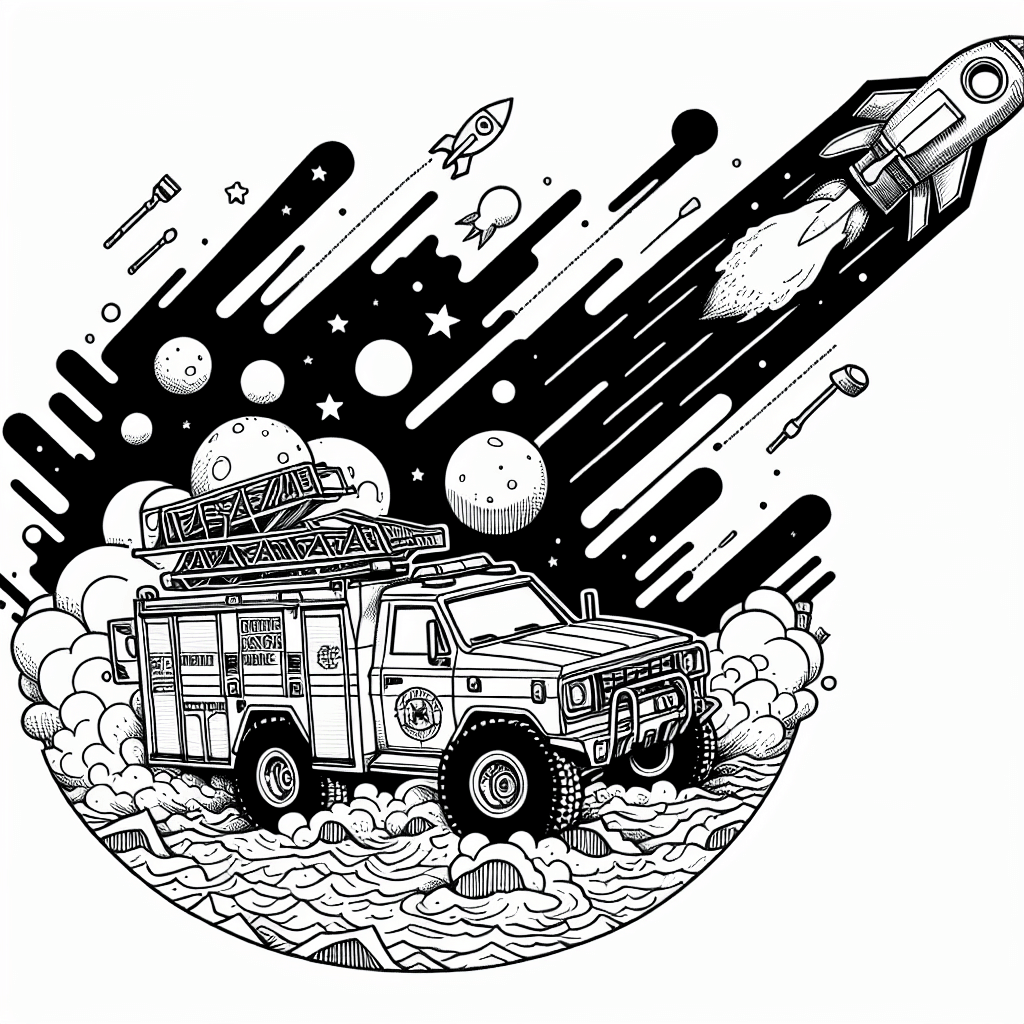 Additional rescue vehicle coloring page 2