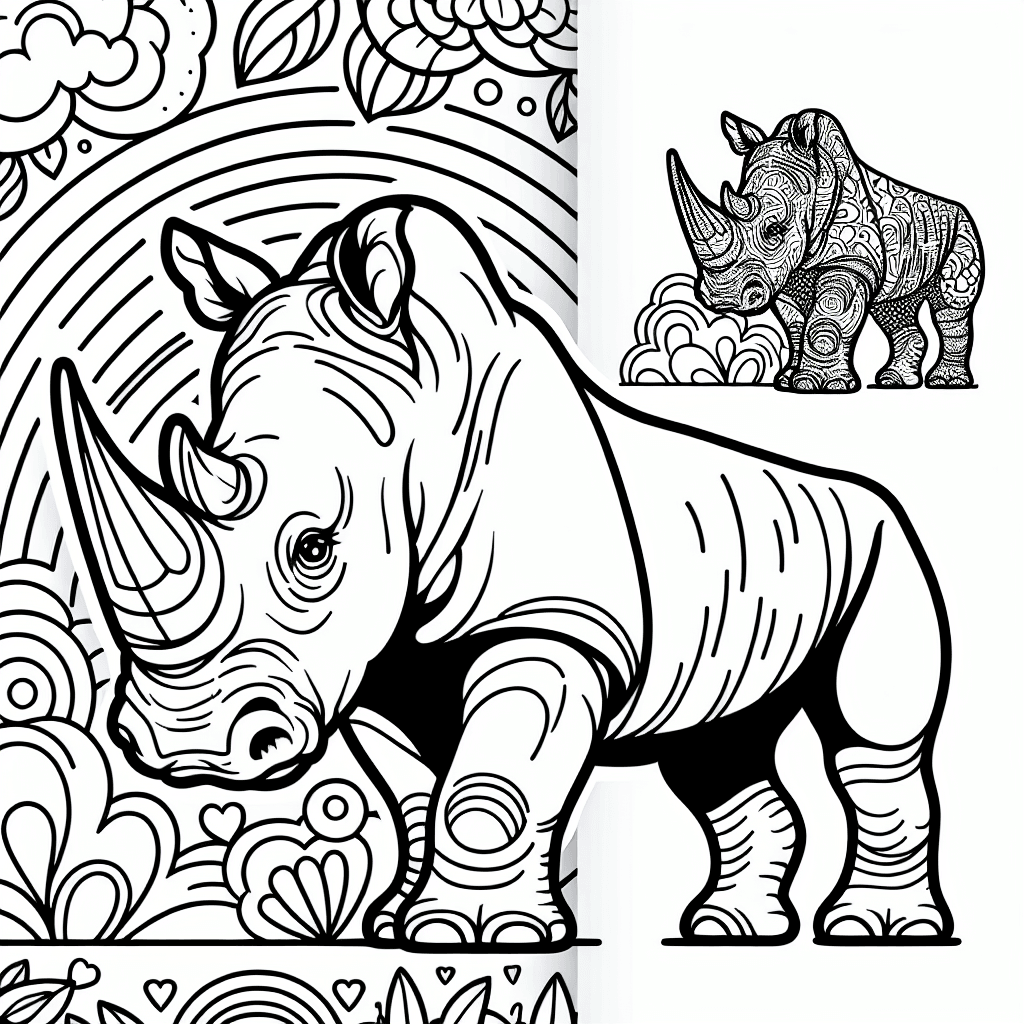 Additional rhinoceros coloring page 1