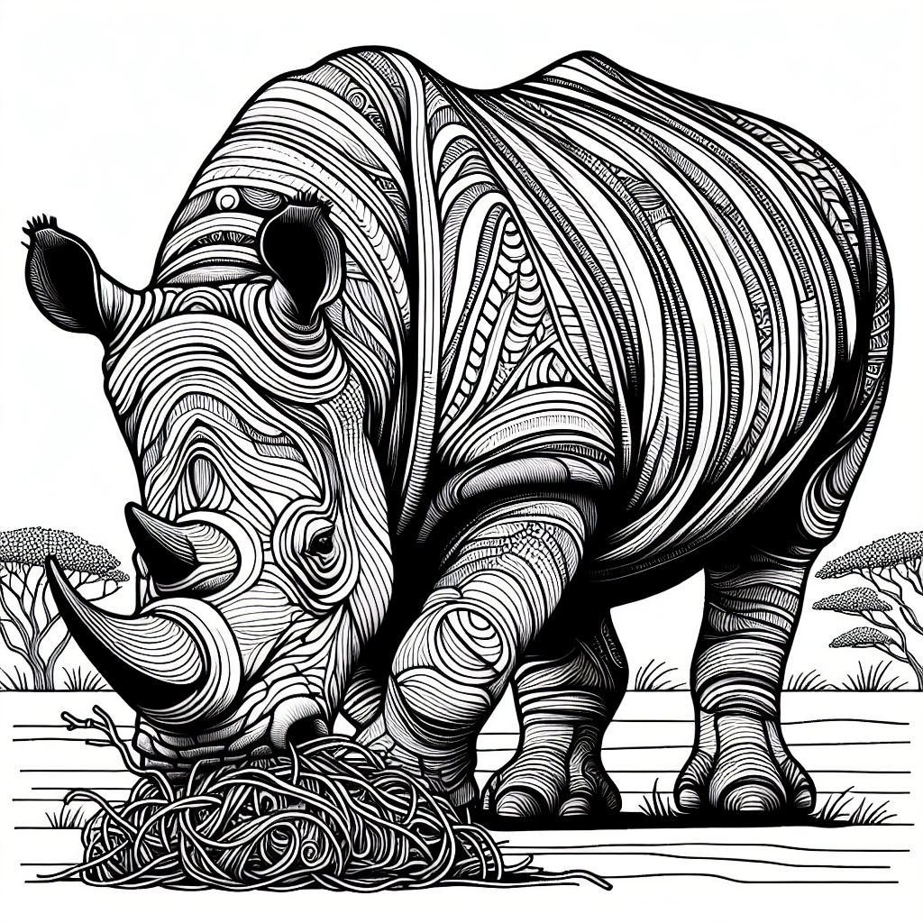 Additional rhinoceros coloring page 2