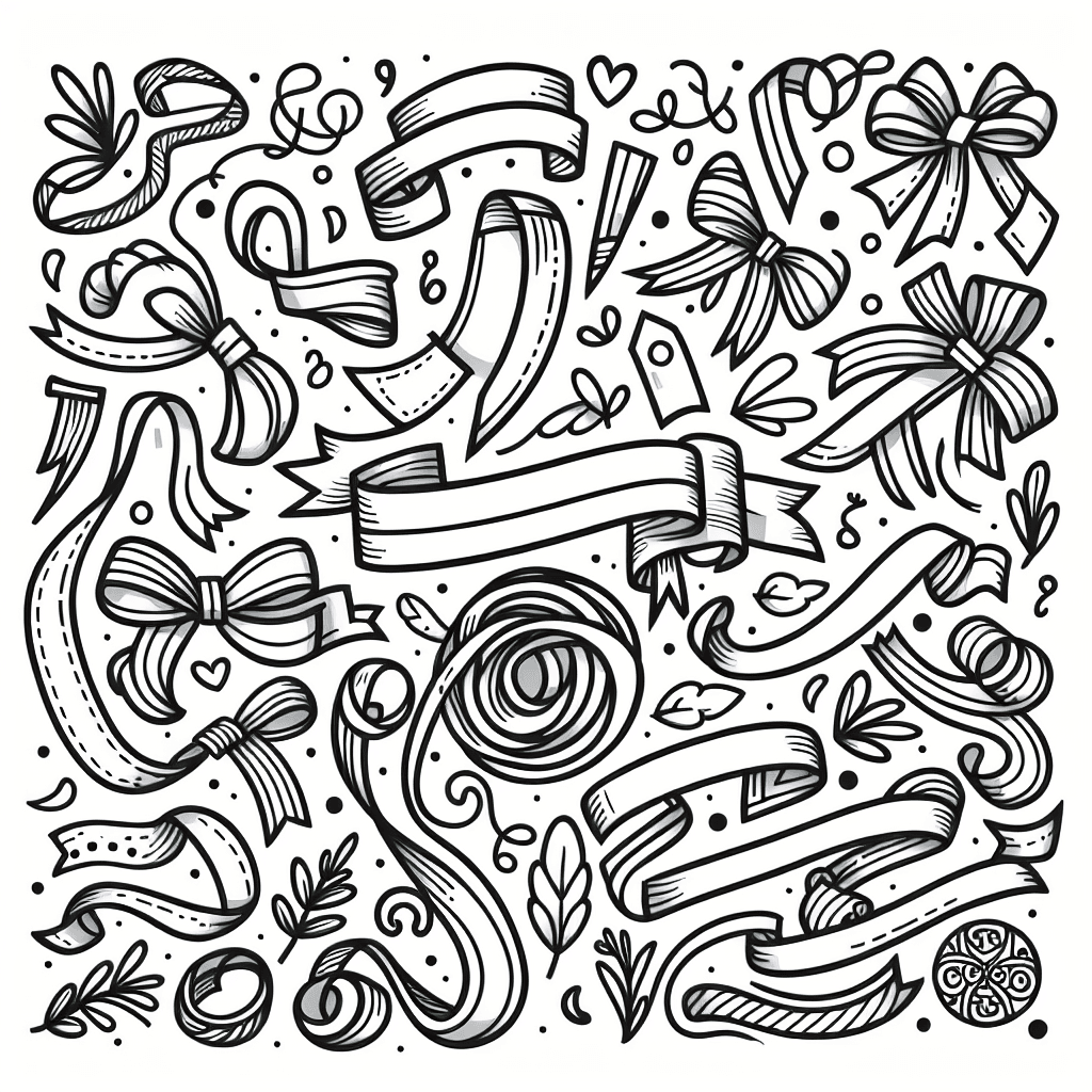 ribbon collection coloring pages