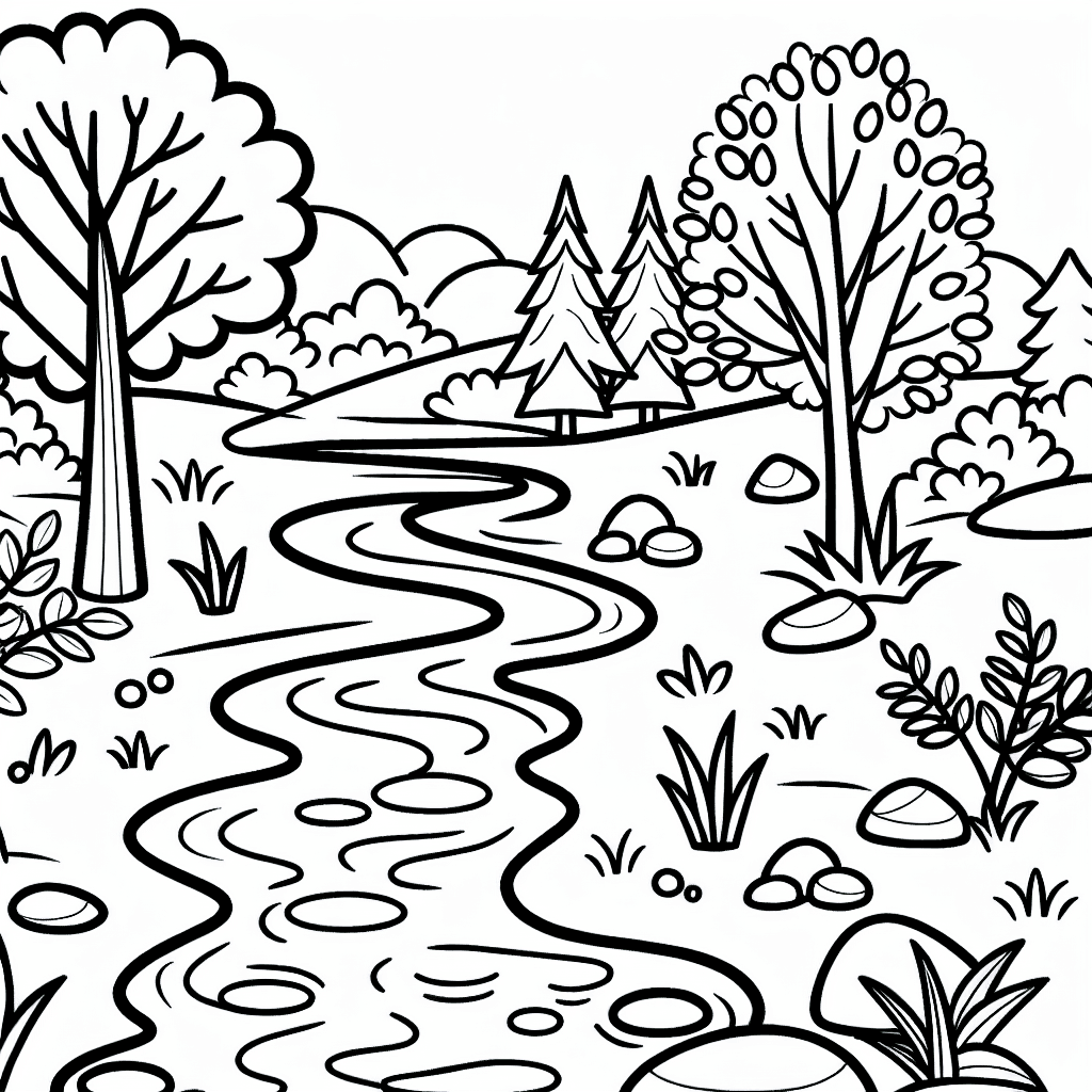 river stream coloring pages