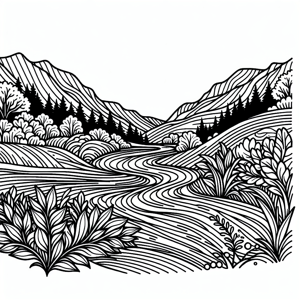 Additional river stream coloring page 1