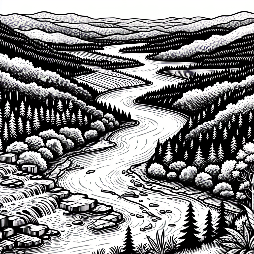 Additional river stream coloring page 2