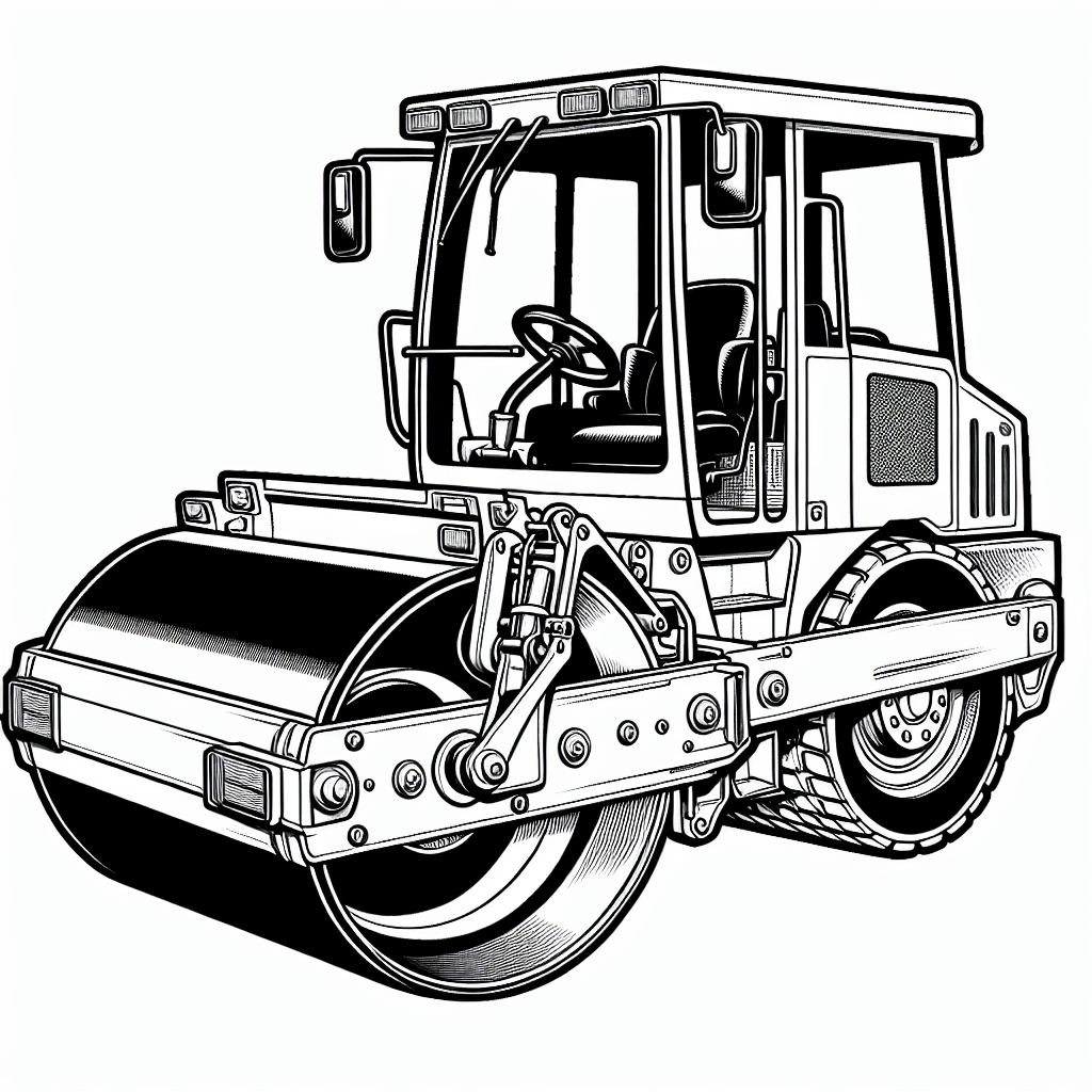 Additional road roller coloring page 1