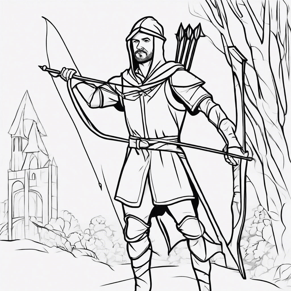 Additional robin hood coloring page 1