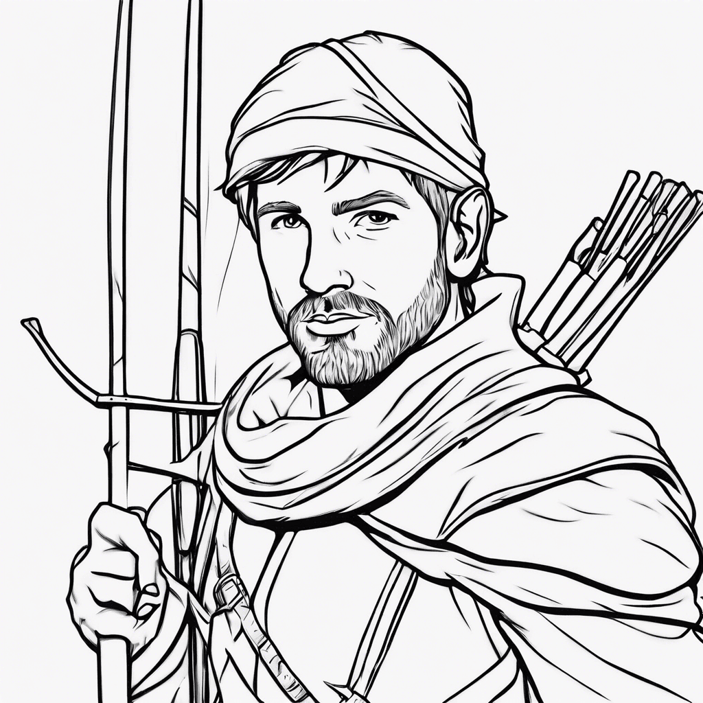 Additional robin hood coloring page 2