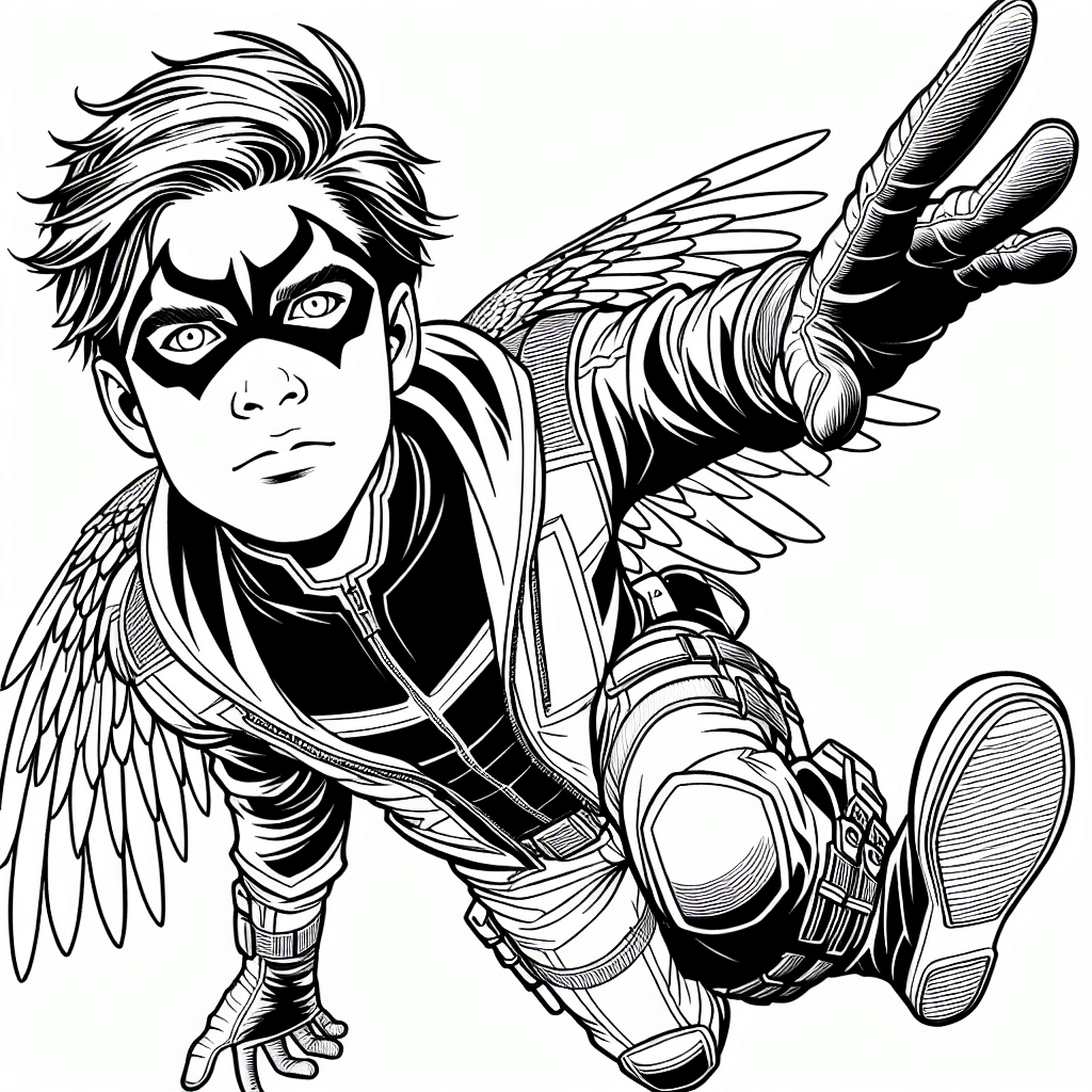 Additional robin sidekick coloring page 2