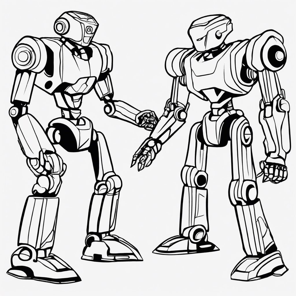 robot battle coloring pages