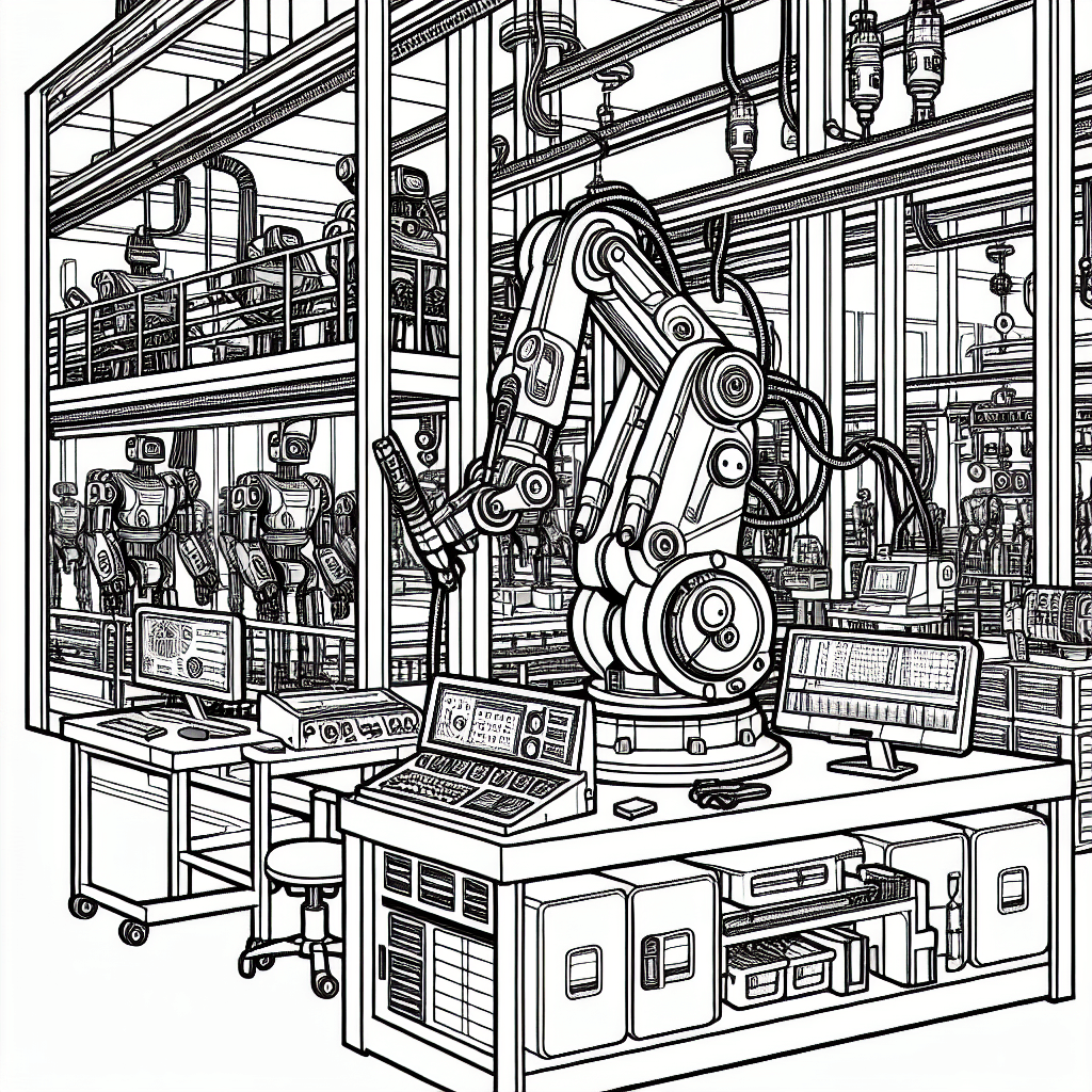 Additional robot lab coloring page 1