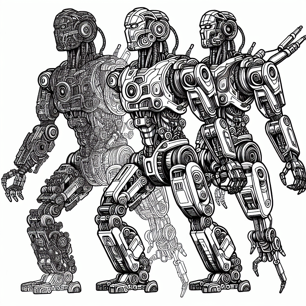 Additional robot transform coloring page 2