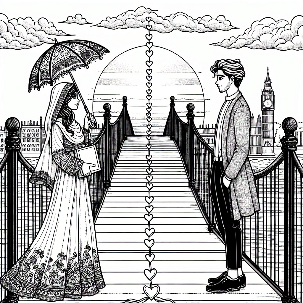 Additional romantic scene coloring page 2