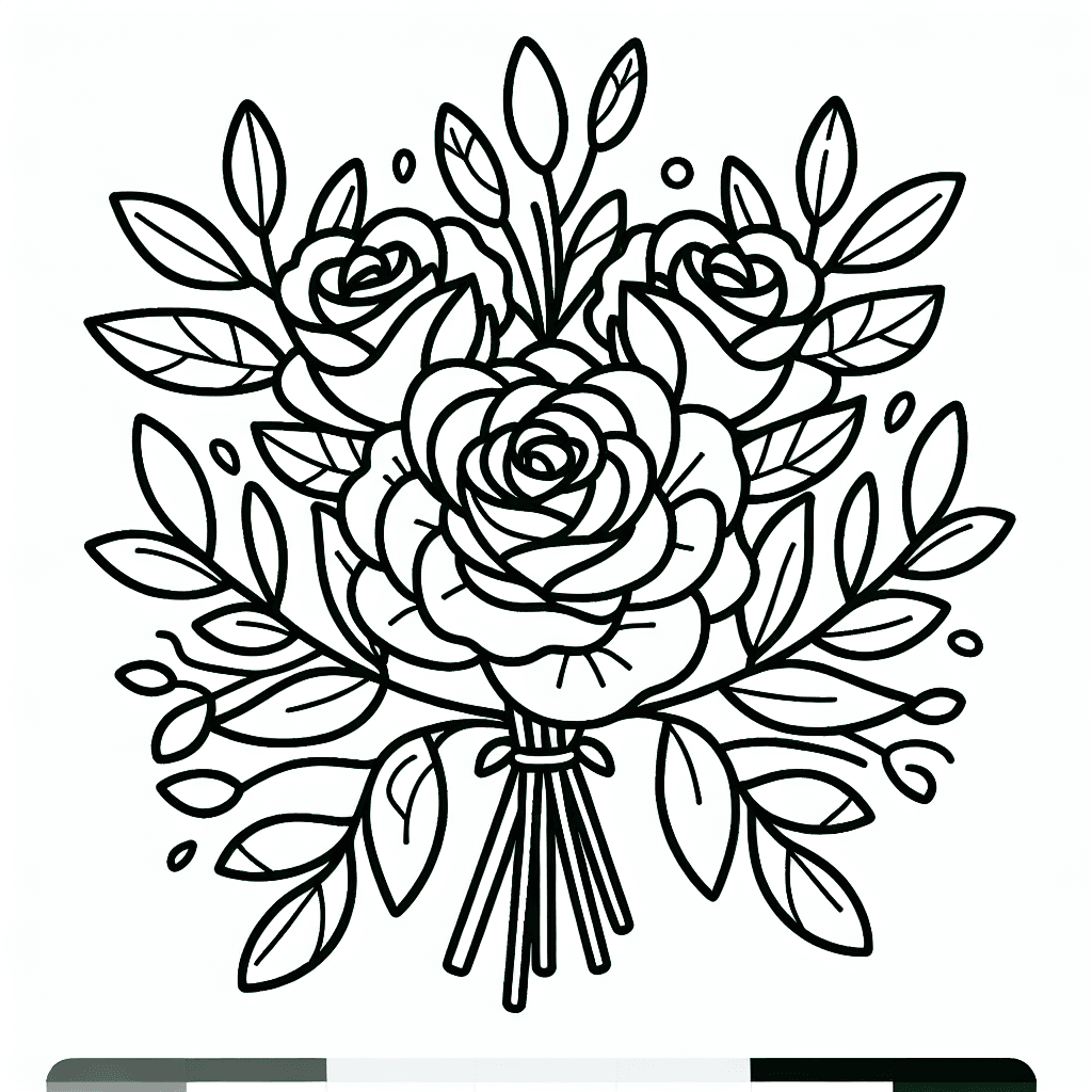 rose bouquet coloring pages